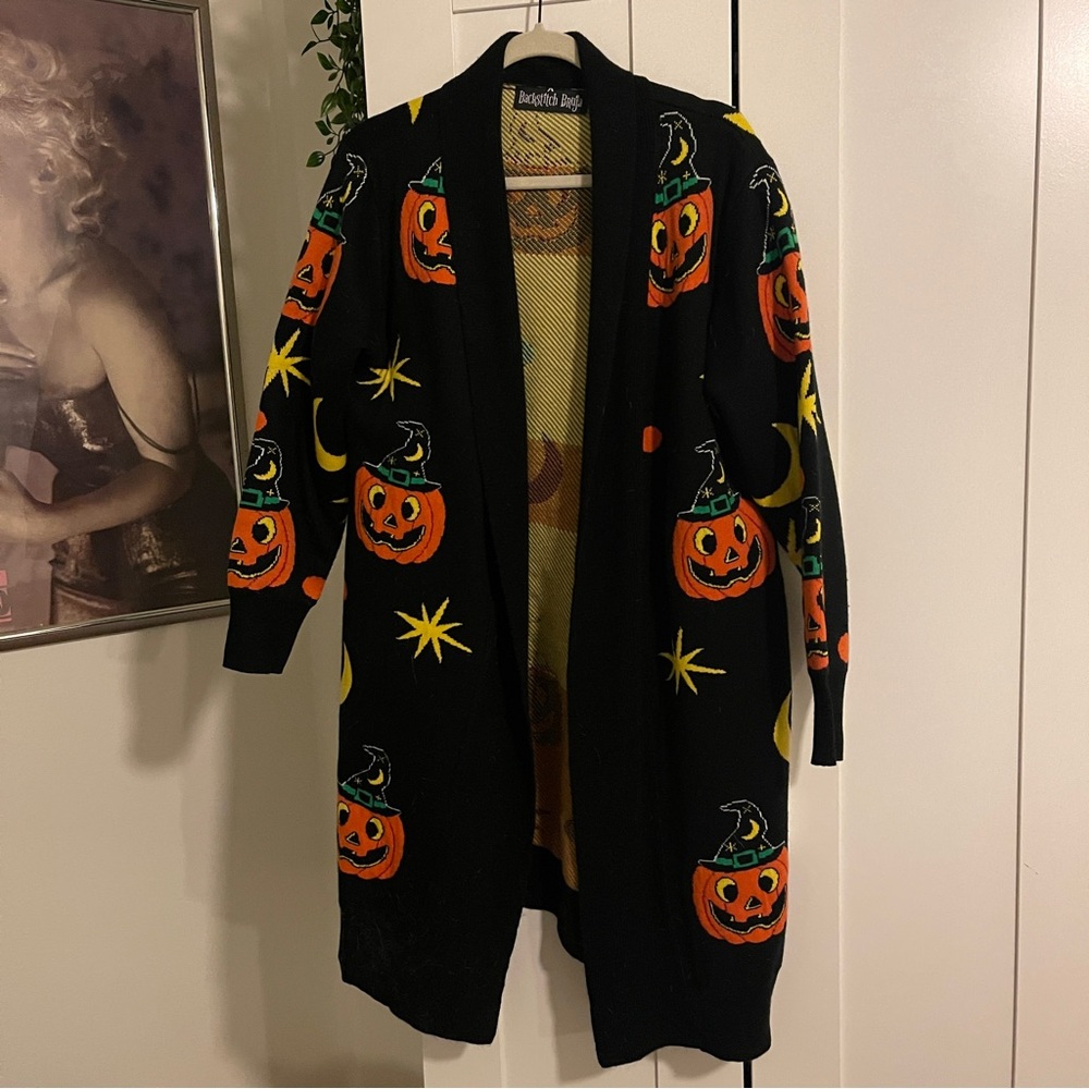 Halloween Pumpkin Cardigan Sweater
